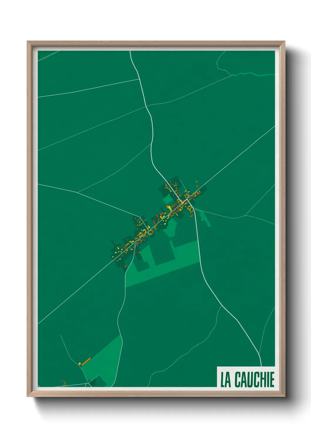 Une affiche de carte sur La Cauchie