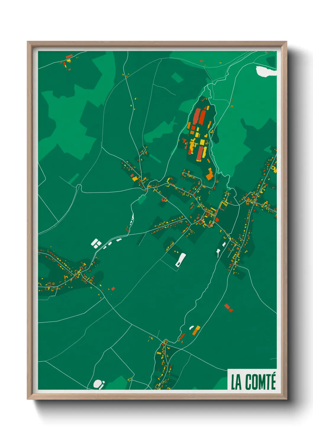 Une affiche de carte sur La Comté