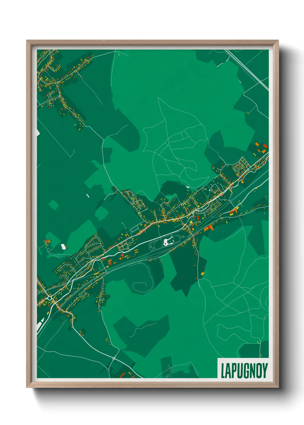 Une affiche de carte sur Lapugnoy