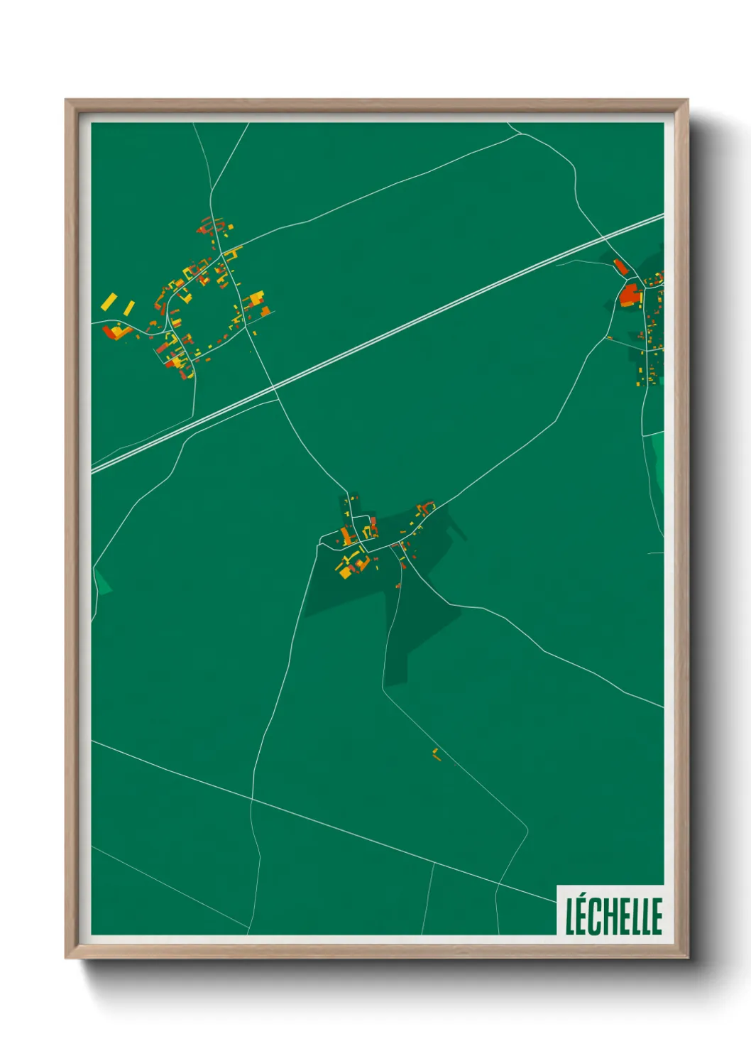 Une affiche de carte sur Léchelle