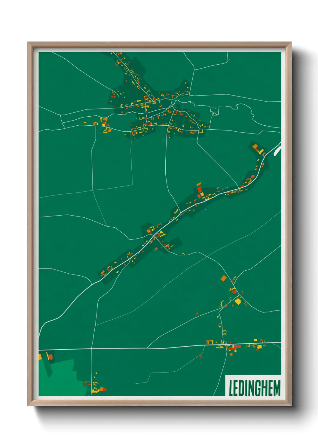 Une affiche de carte sur Ledinghem