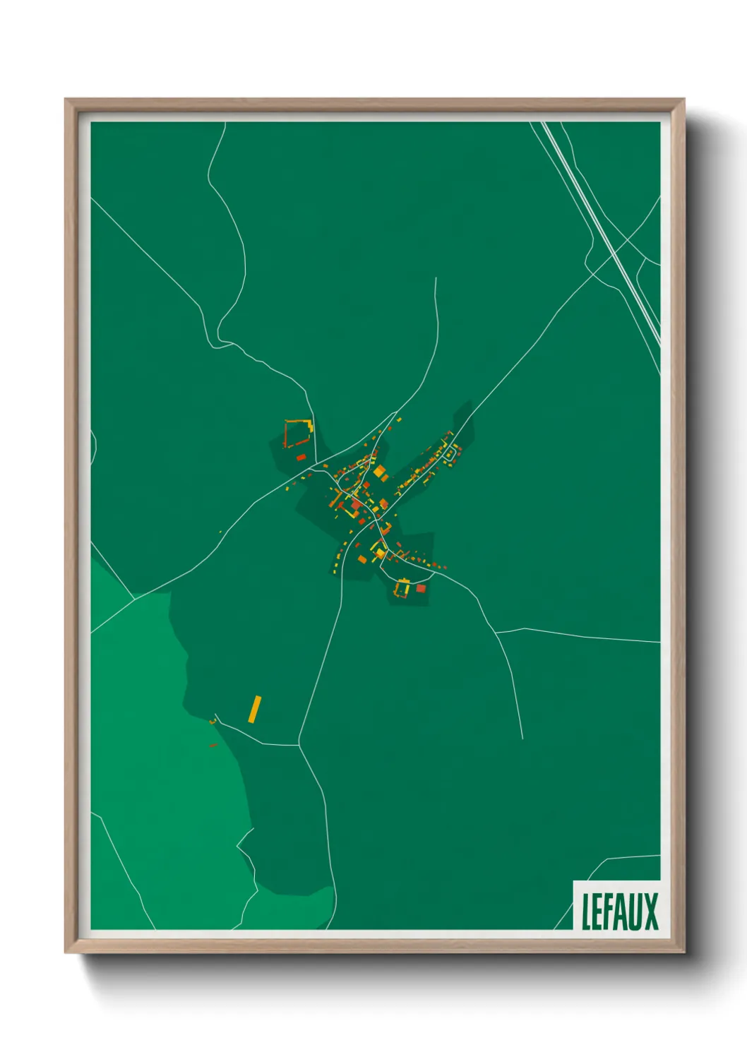 Une affiche de carte sur Lefaux