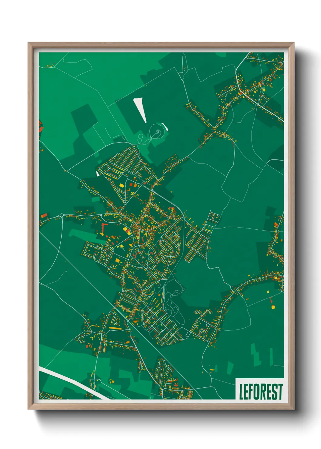 Une affiche de carte sur Leforest