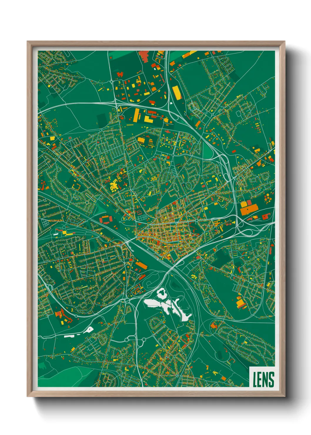 Une affiche de carte sur Lens