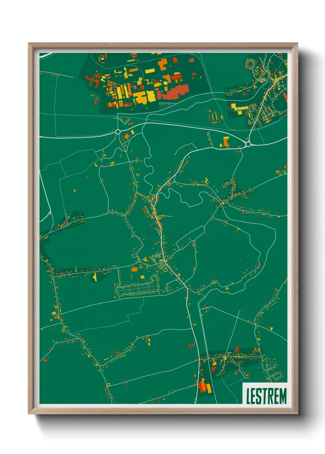 Une affiche de carte sur Lestrem