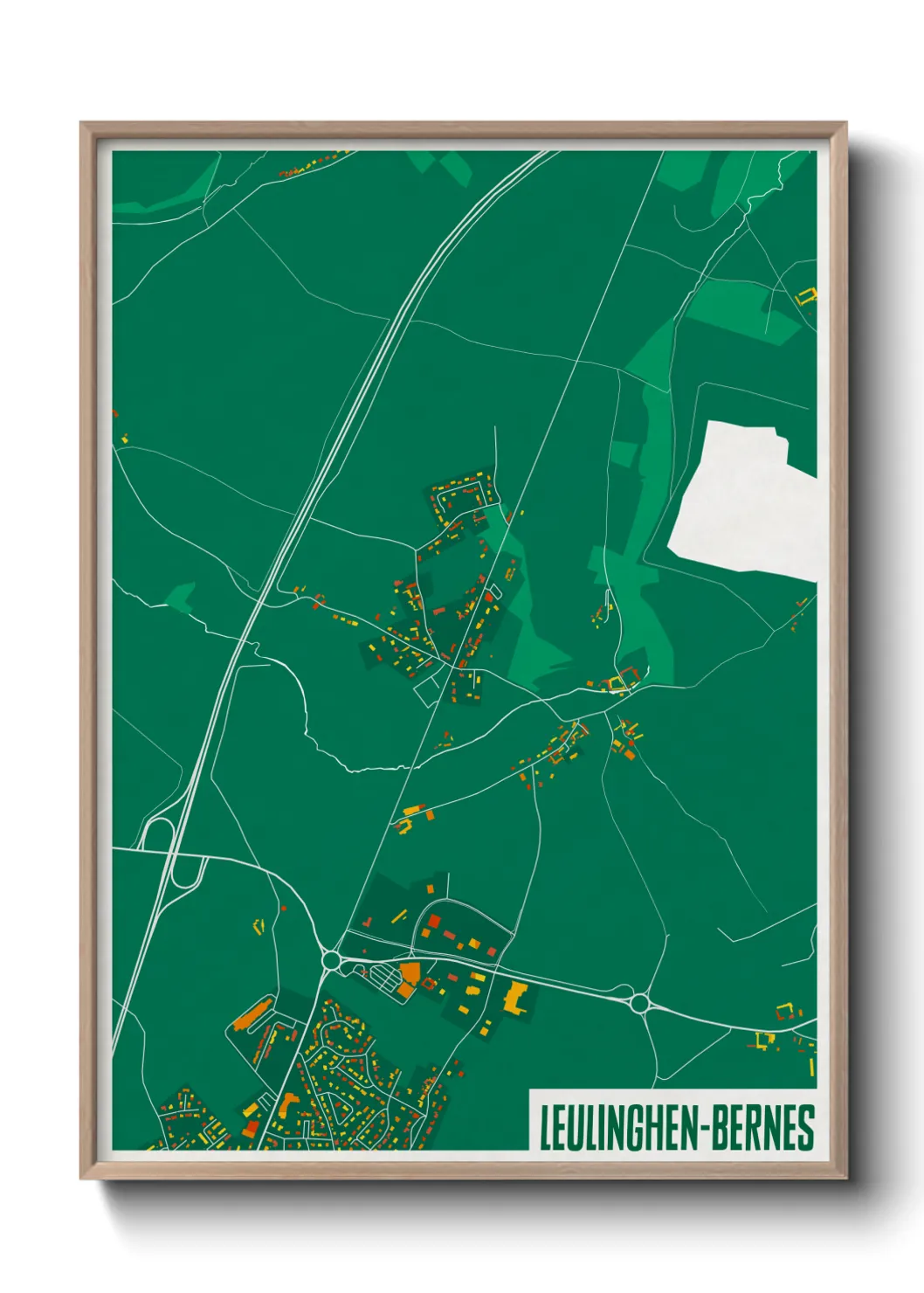 Une affiche de carte sur Leulinghen-Bernes