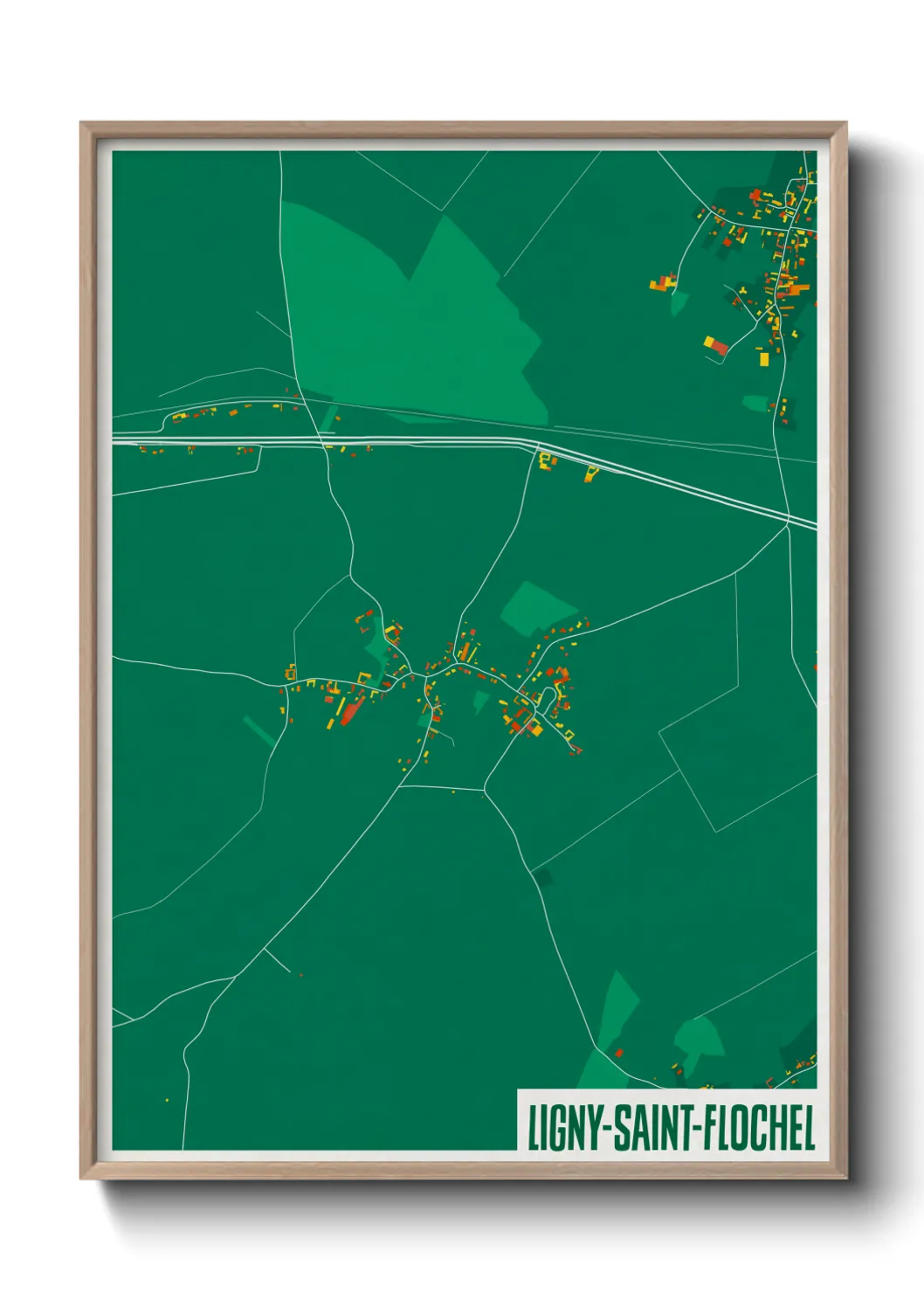 Une affiche de carte sur Ligny-Saint-Flochel