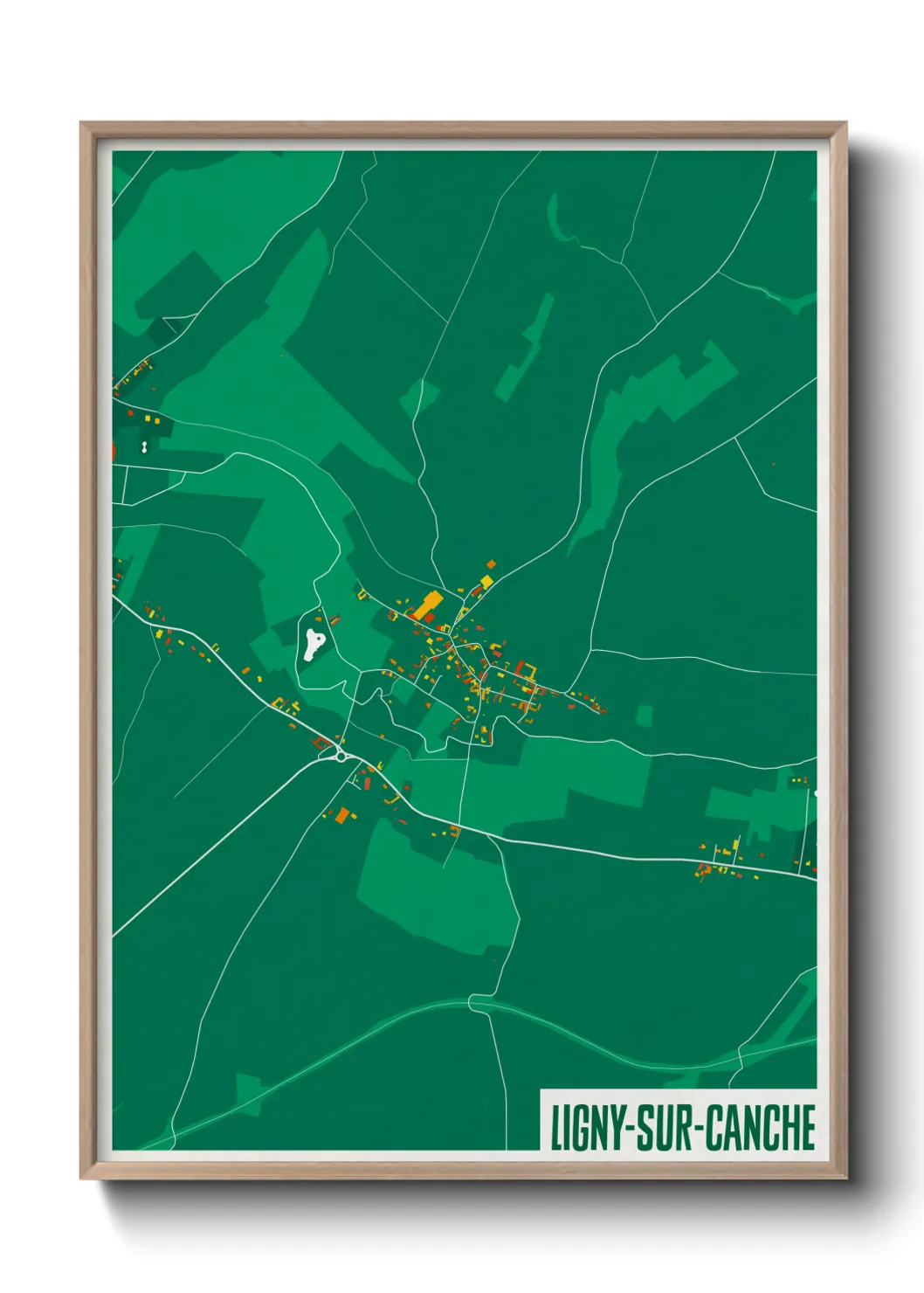 Une affiche de carte sur Ligny-sur-Canche