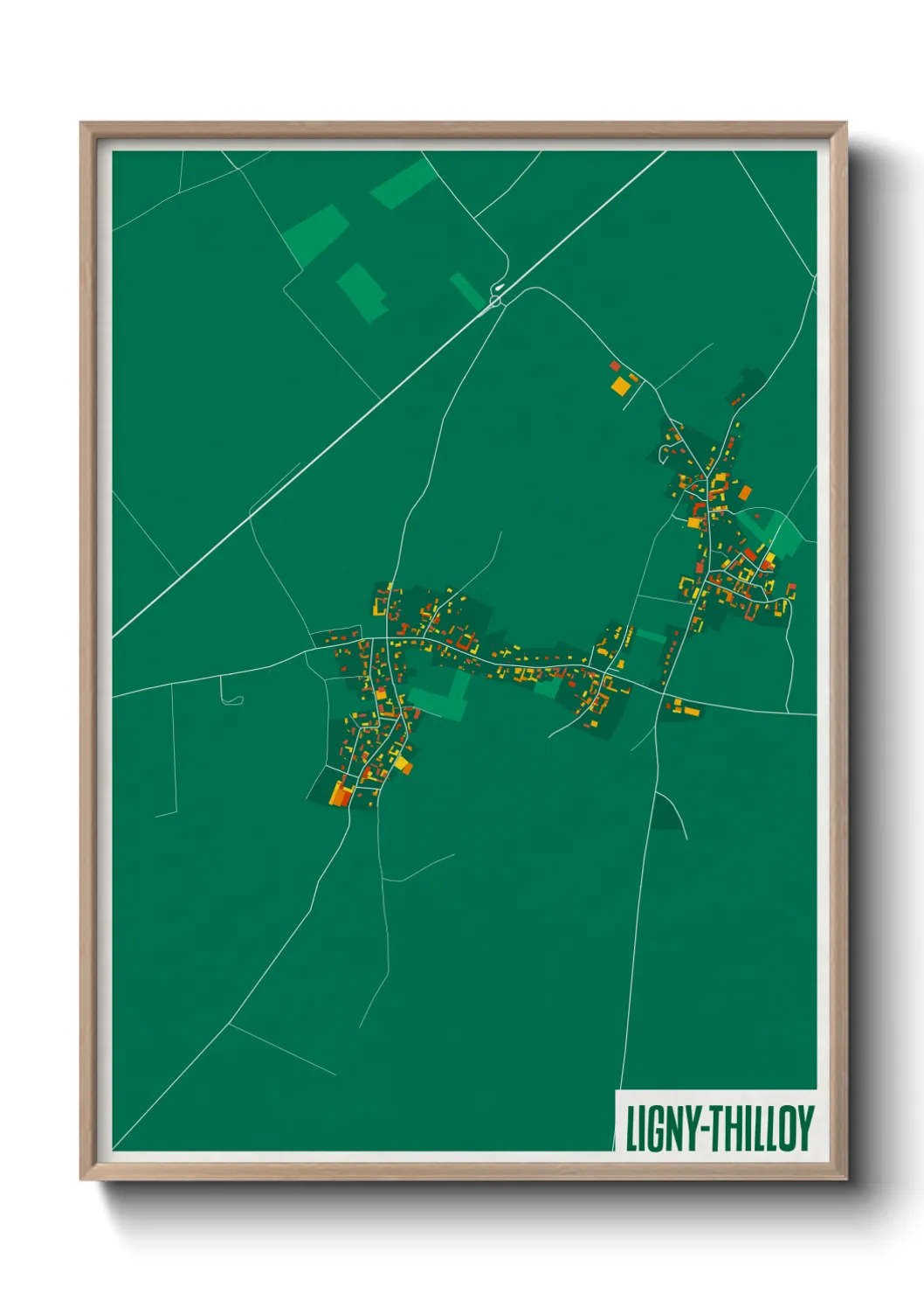 Une affiche de carte sur Ligny-Thilloy