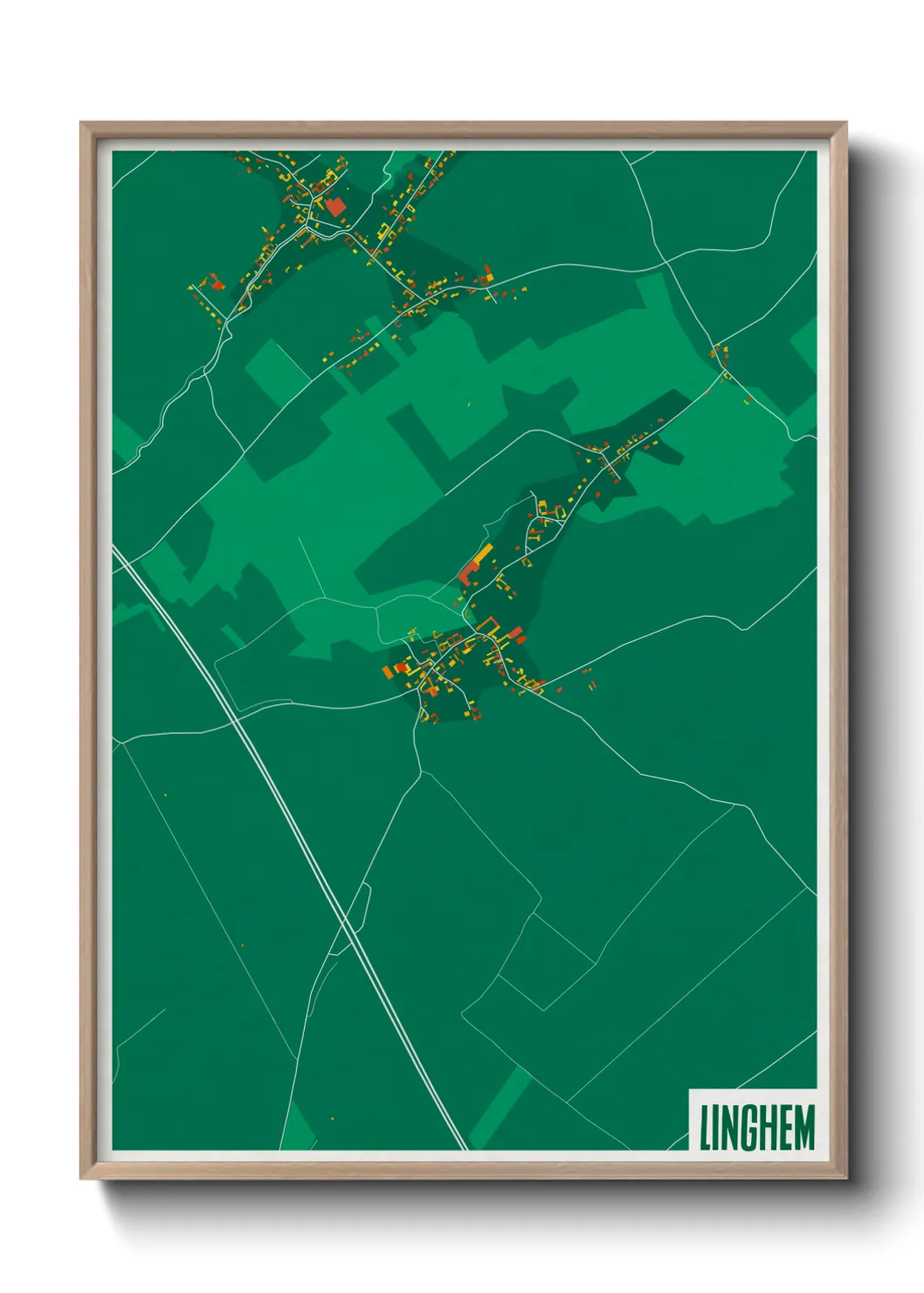 Une affiche de carte sur Linghem