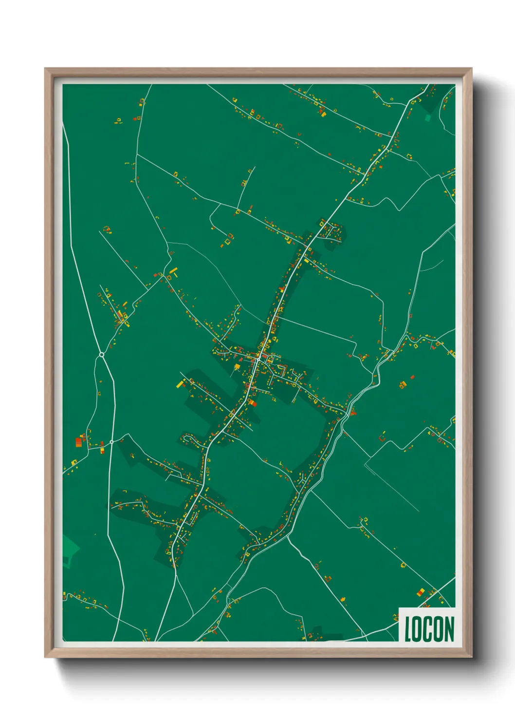 Une affiche de carte sur Locon