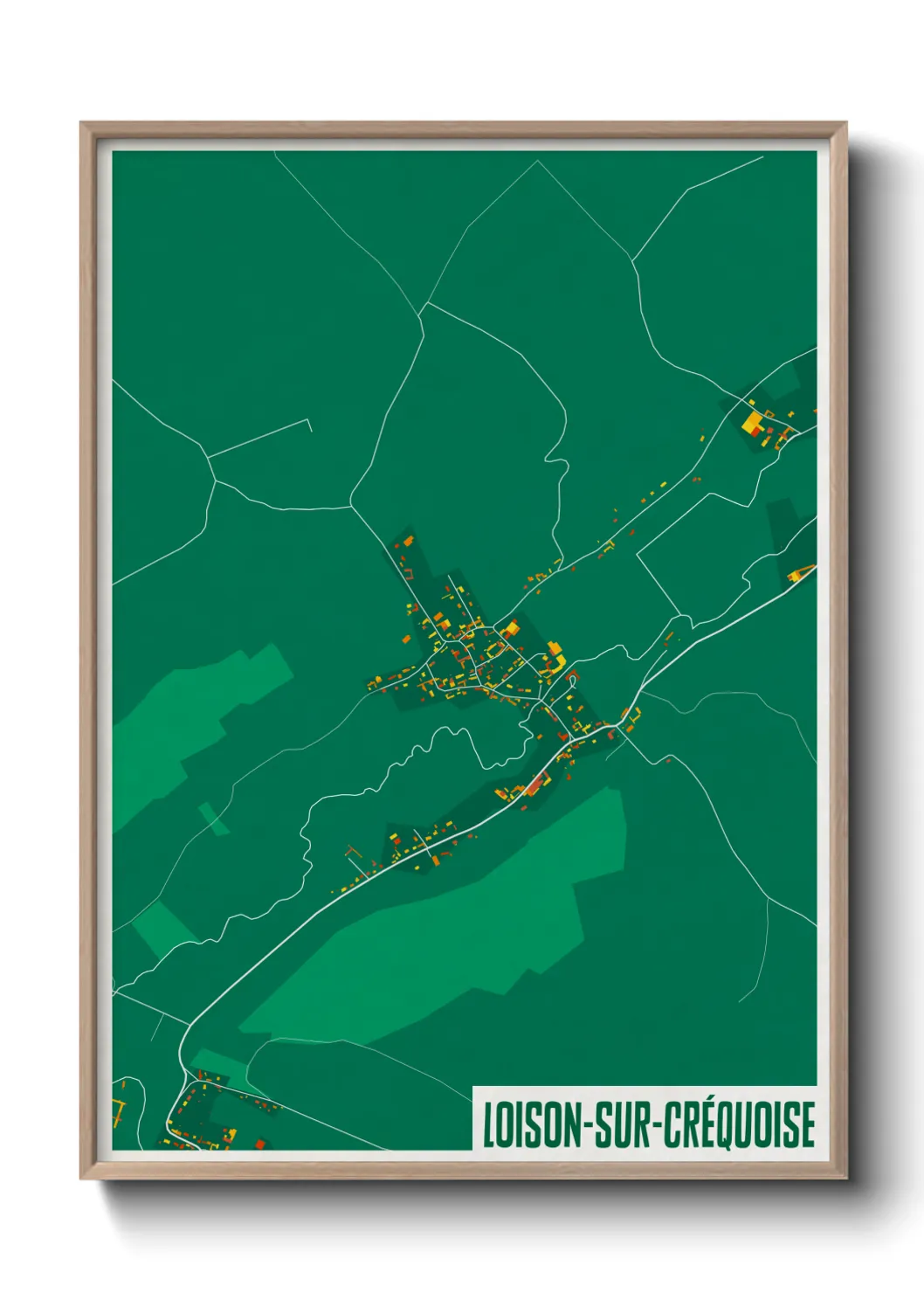 Une affiche de carte sur Loison-sur-Créquoise