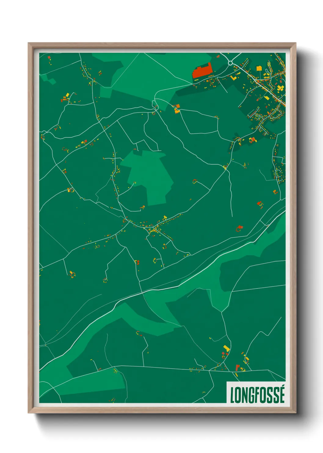 Une affiche de carte sur Longfossé