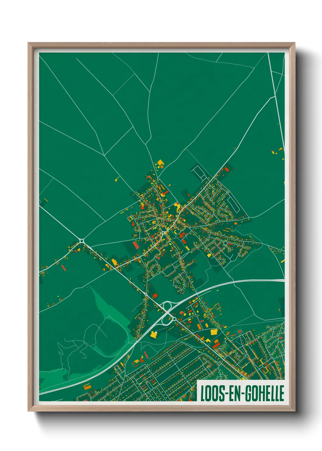 Une affiche de carte sur Loos-en-Gohelle