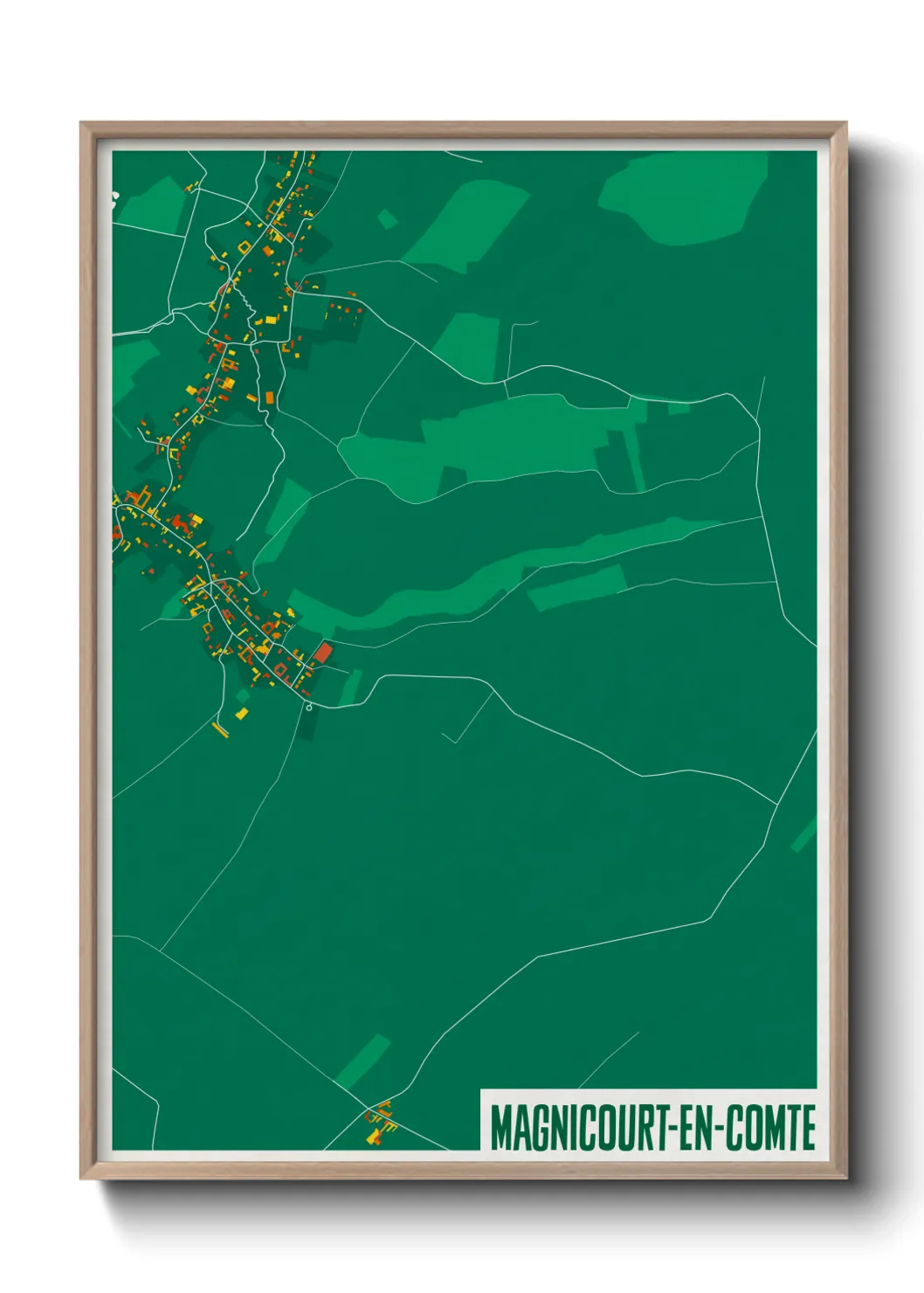 Une affiche de carte sur Magnicourt-en-Comte