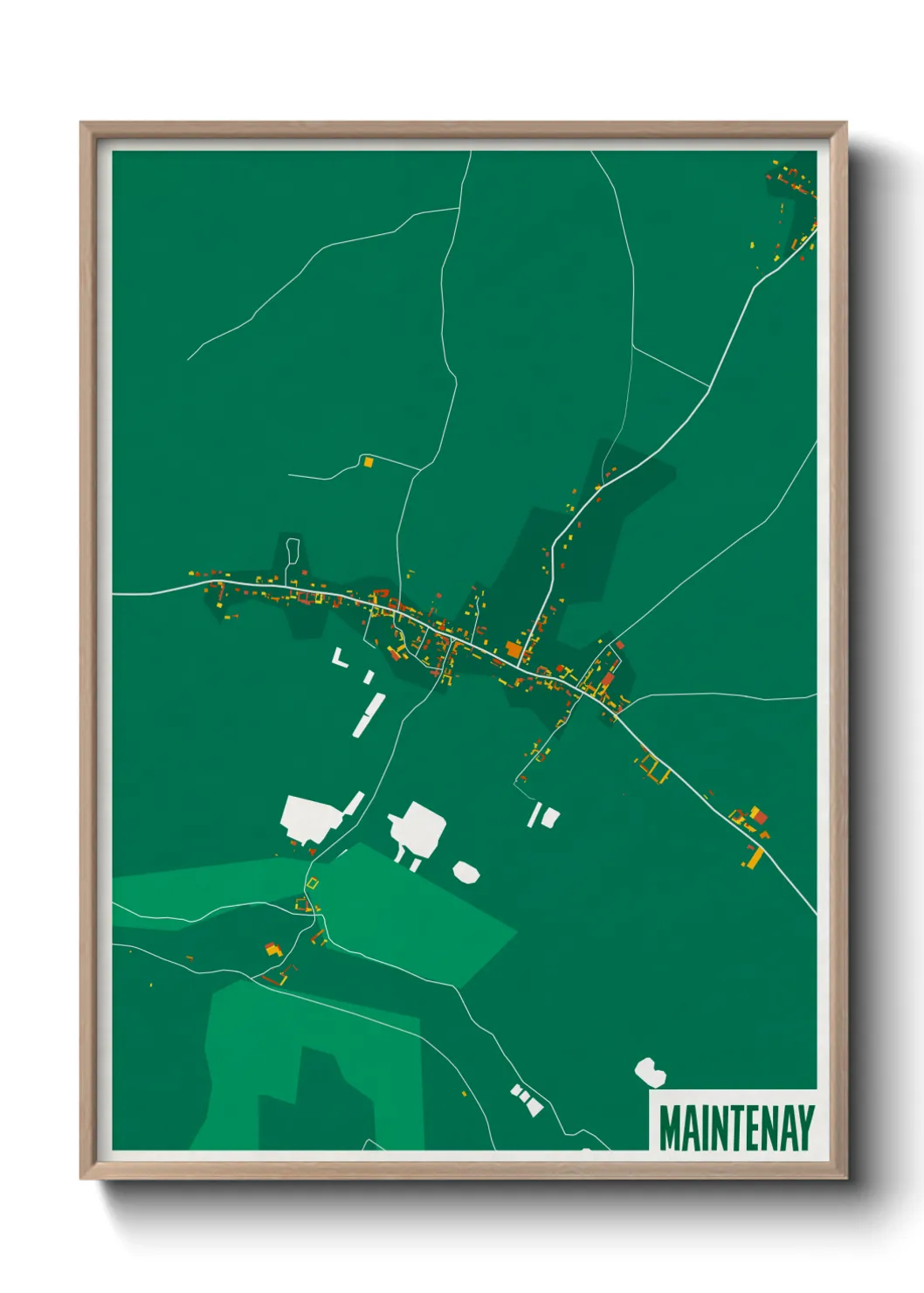 Une affiche de carte sur Maintenay