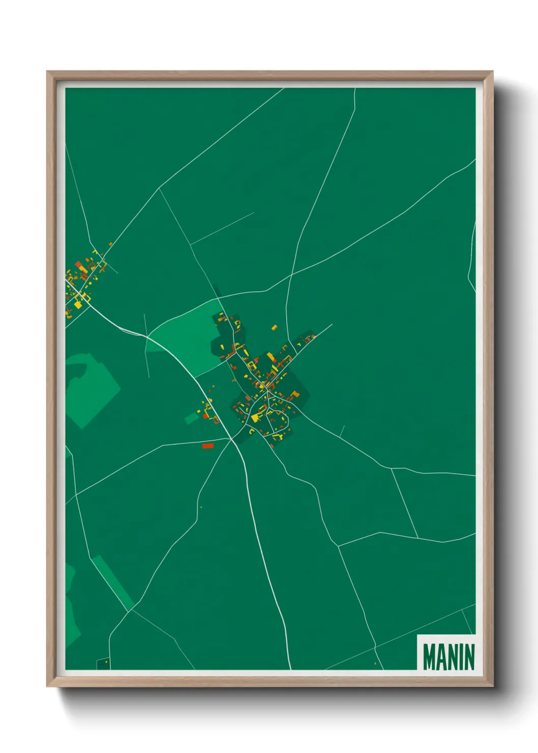 Une affiche de carte sur Manin