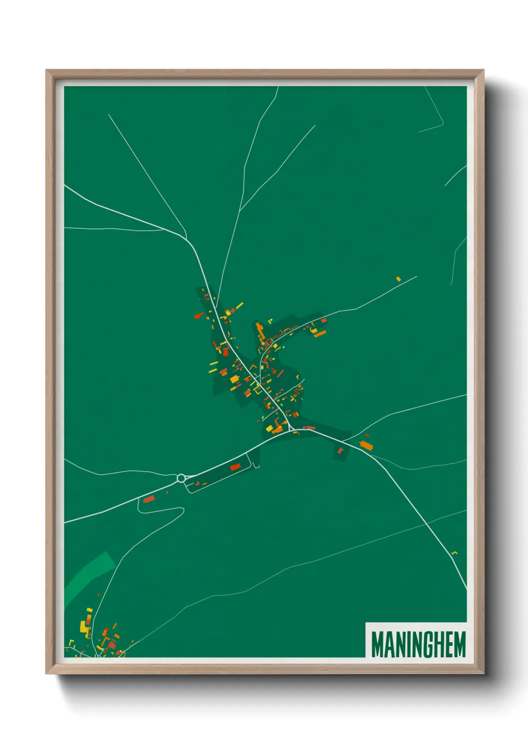 Une affiche de carte sur Maninghem