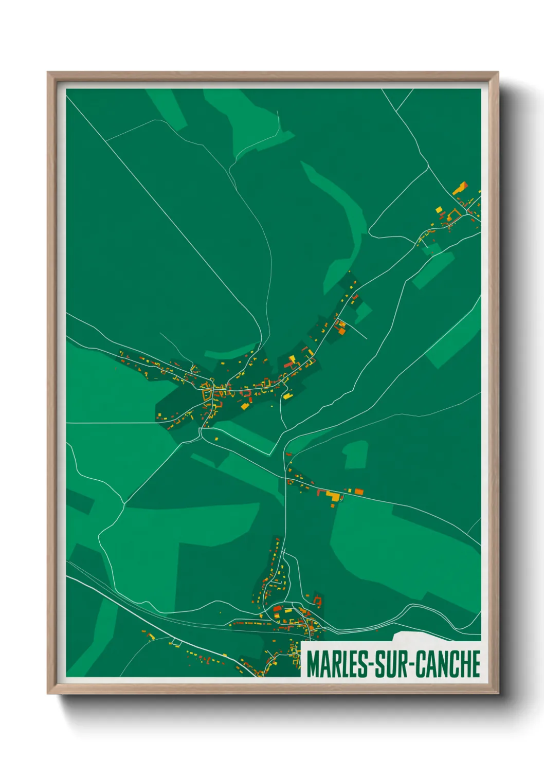 Une affiche de carte sur Marles-sur-Canche