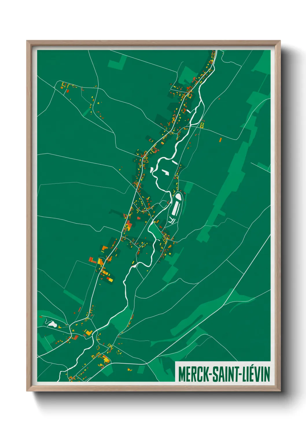 Une affiche de carte sur Merck-Saint-Liévin