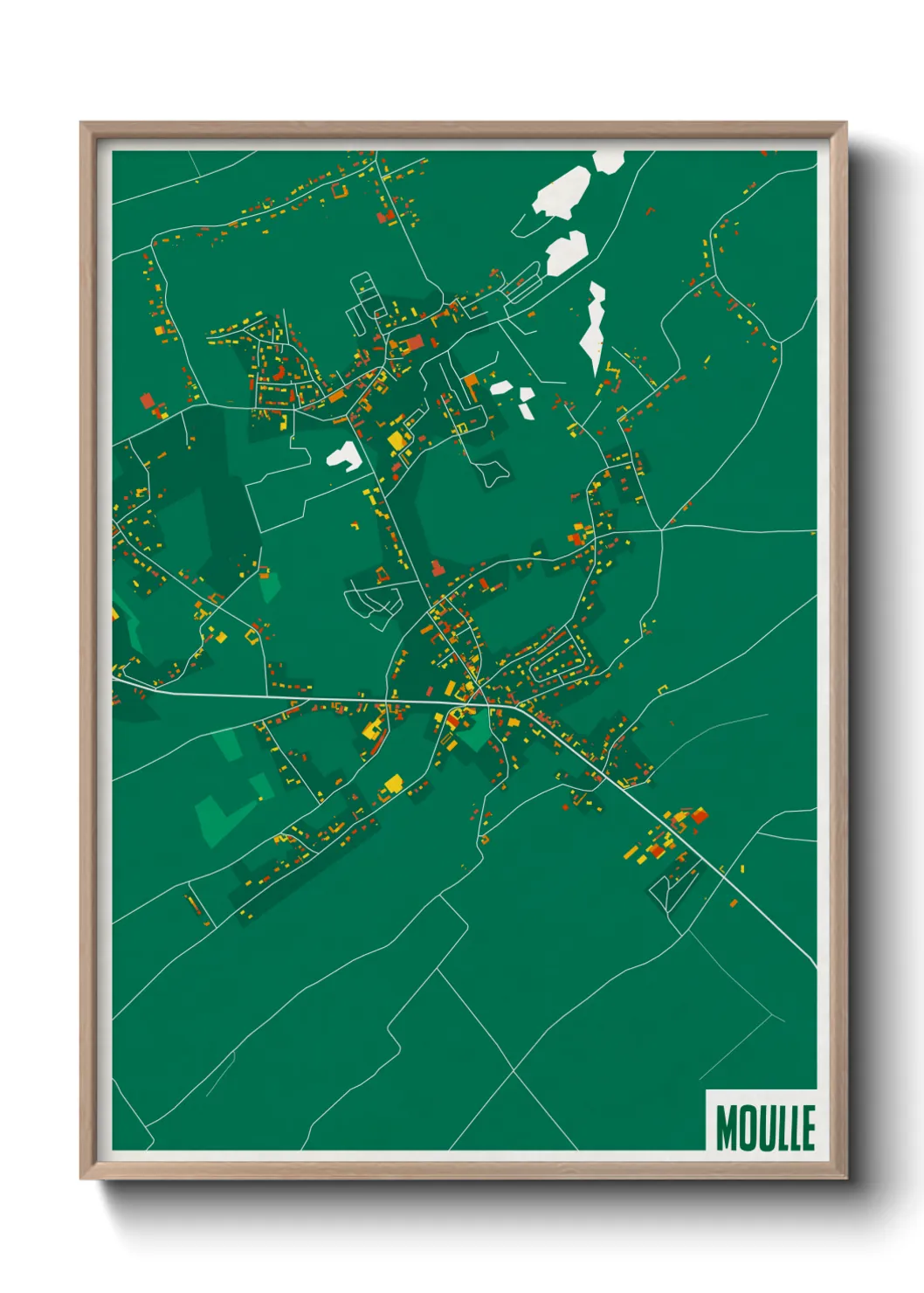 Une affiche de carte sur Moulle