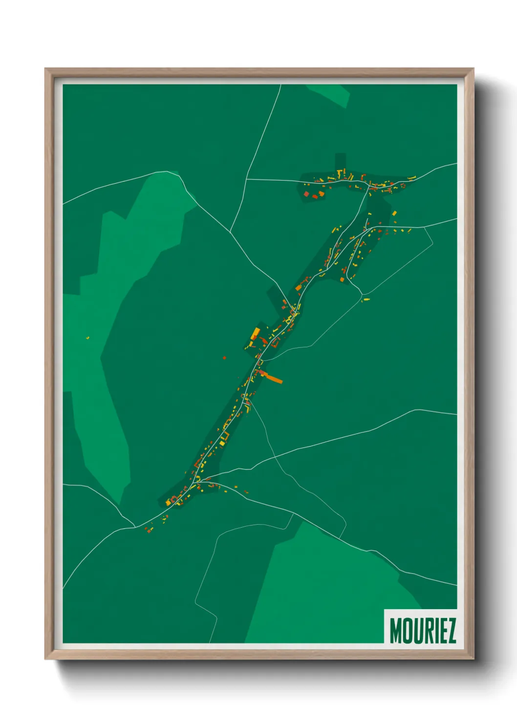 Une affiche de carte sur Mouriez