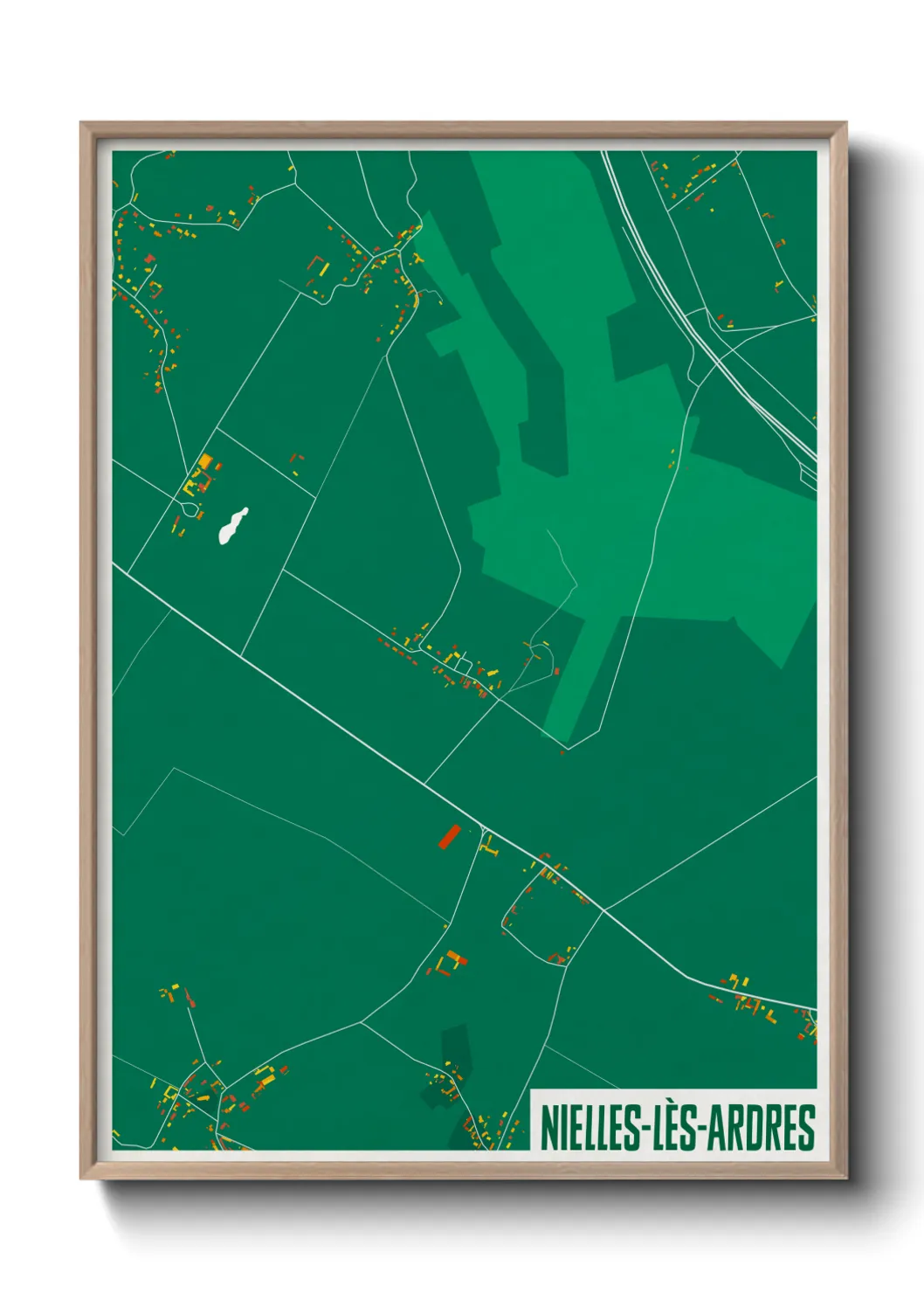 Une affiche de carte sur Nielles-lès-Ardres