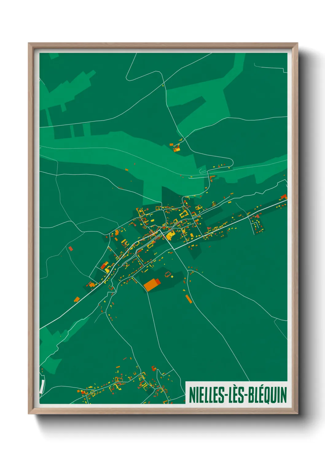 Une affiche de carte sur Nielles-lès-Bléquin