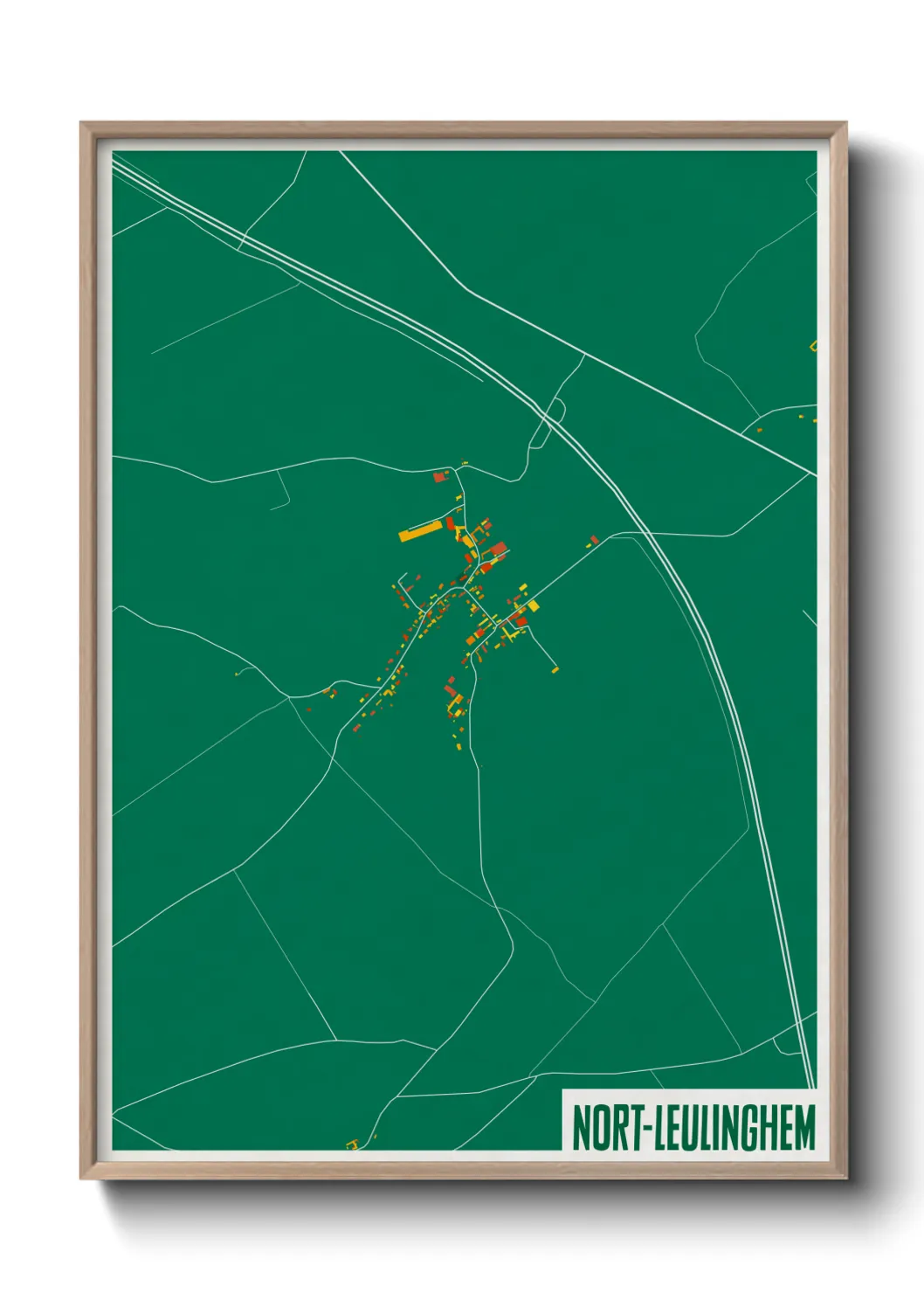 Une affiche de carte sur Nort-Leulinghem