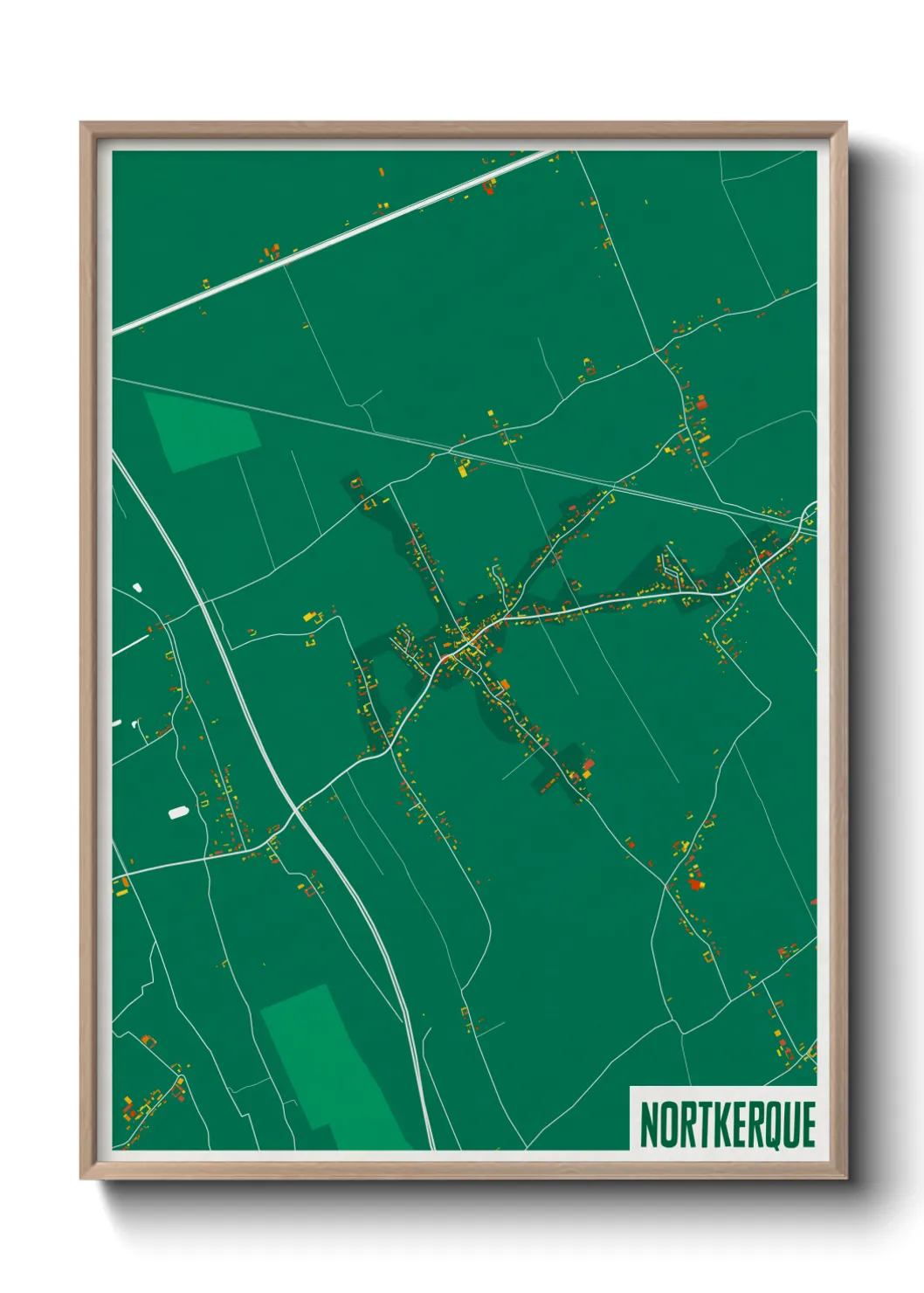 Une affiche de carte sur Nortkerque