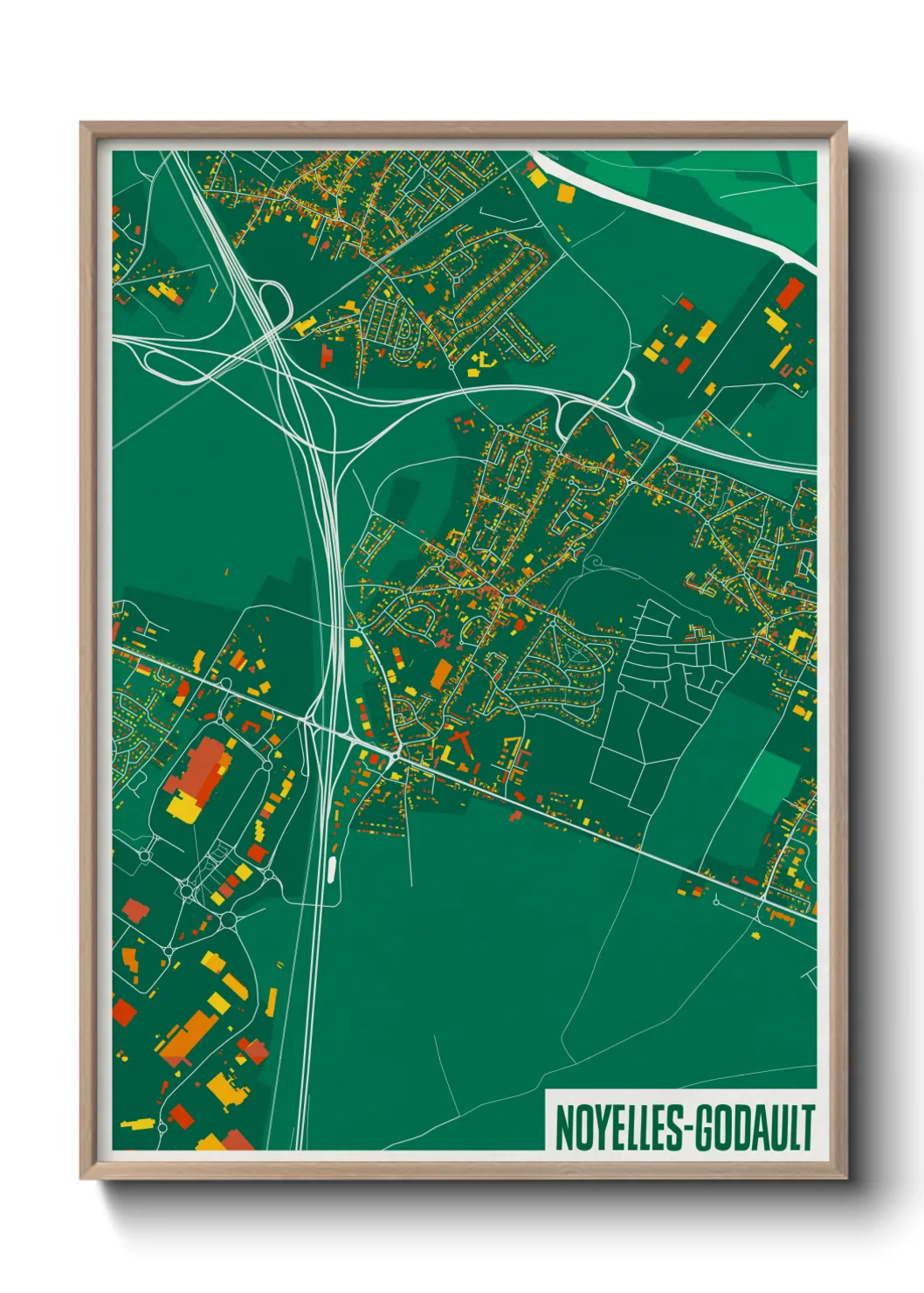 Une affiche de carte sur Noyelles-Godault