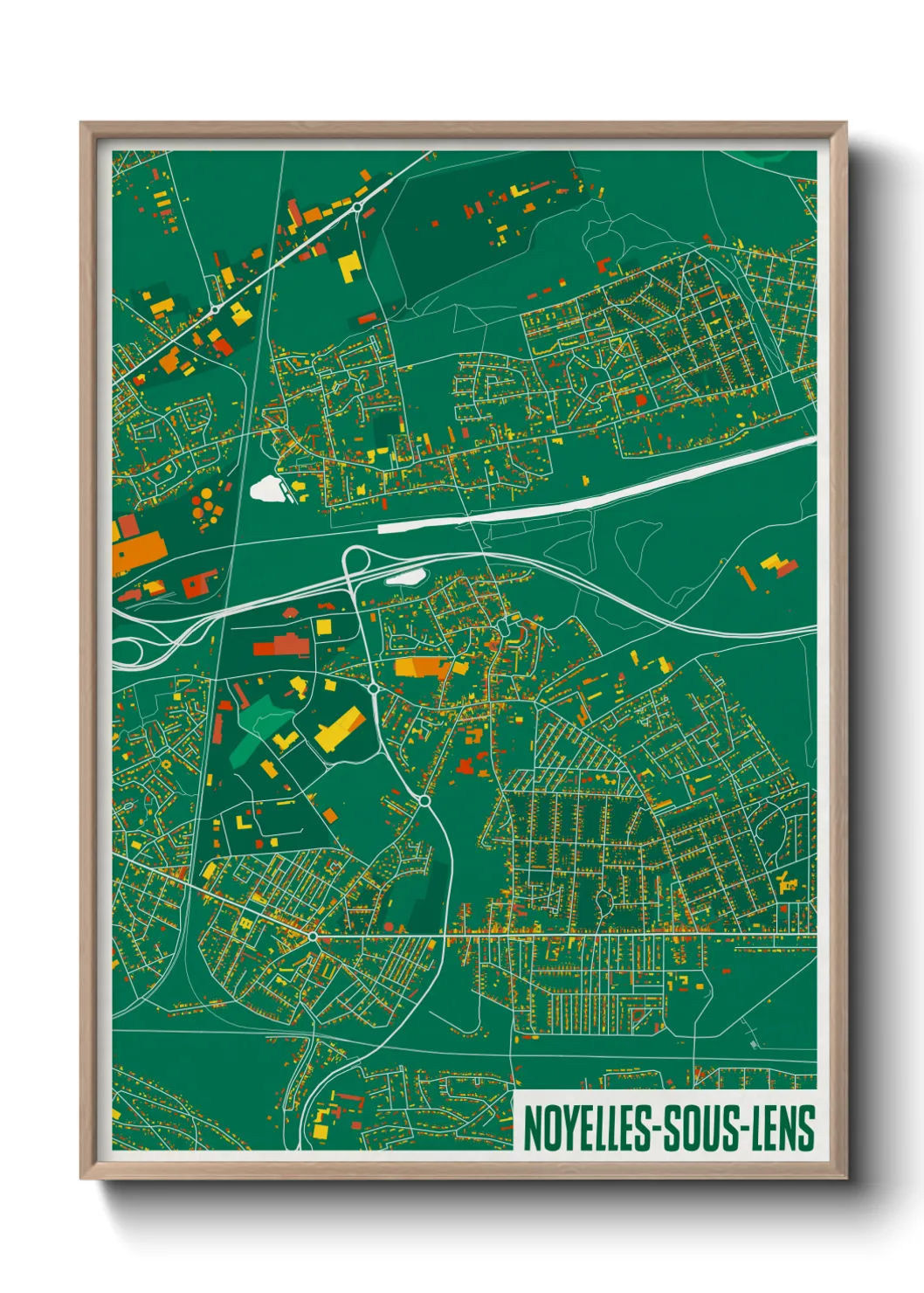Une affiche de carte sur Noyelles-sous-Lens