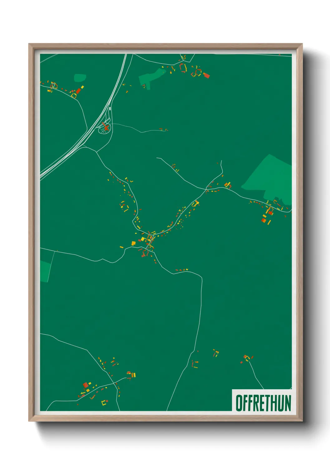 Une affiche de carte sur Offrethun