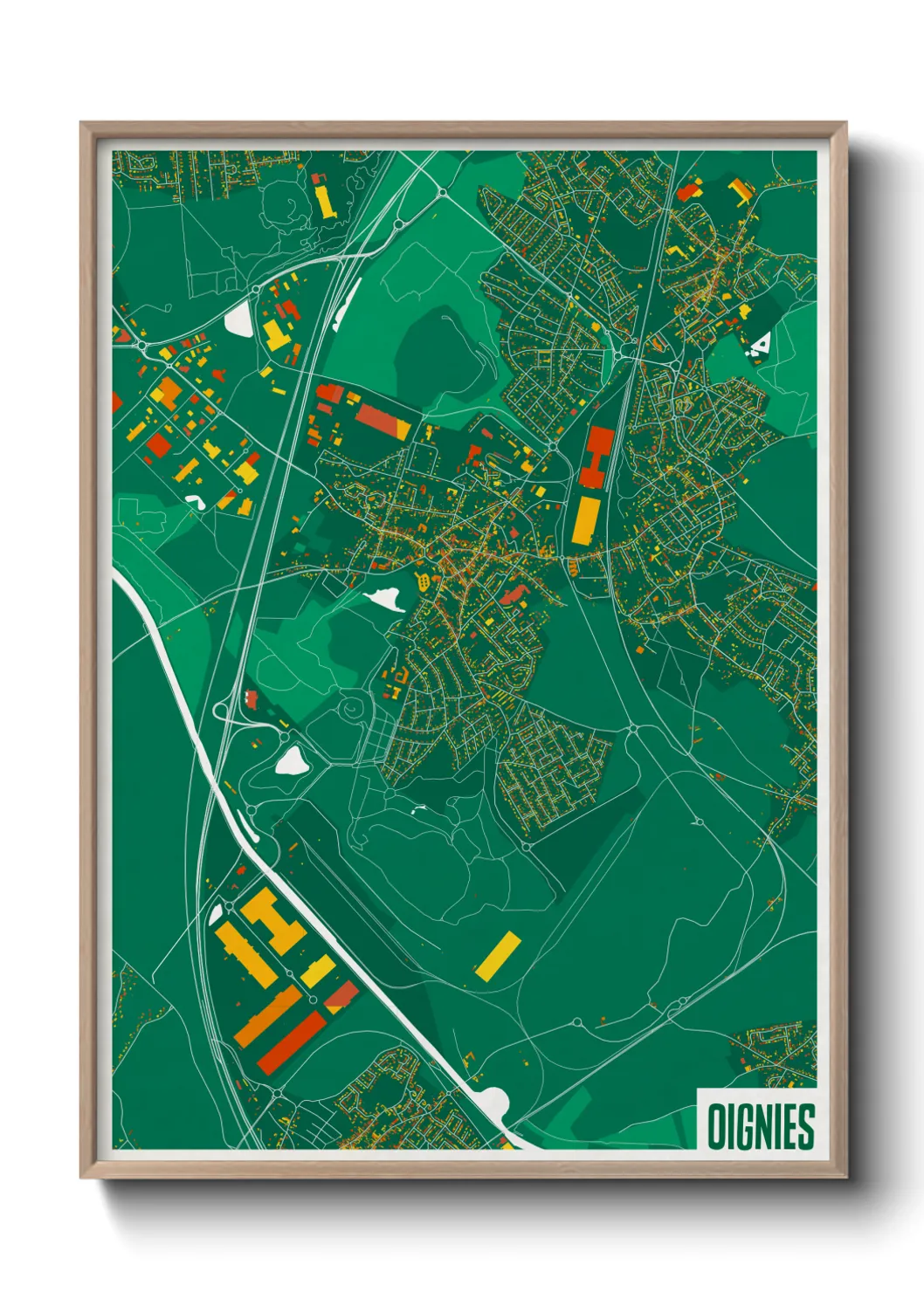 Une affiche de carte sur Oignies