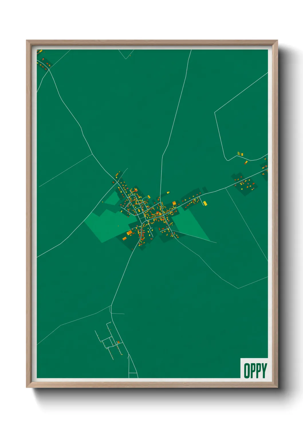Une affiche de carte sur Oppy