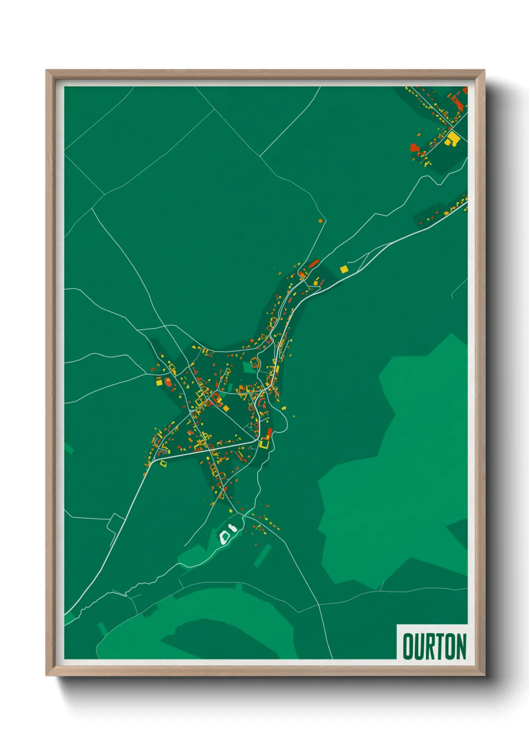 Une affiche de carte sur Ourton