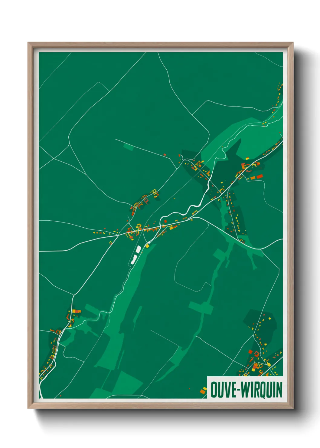 Une affiche de carte sur Ouve-Wirquin