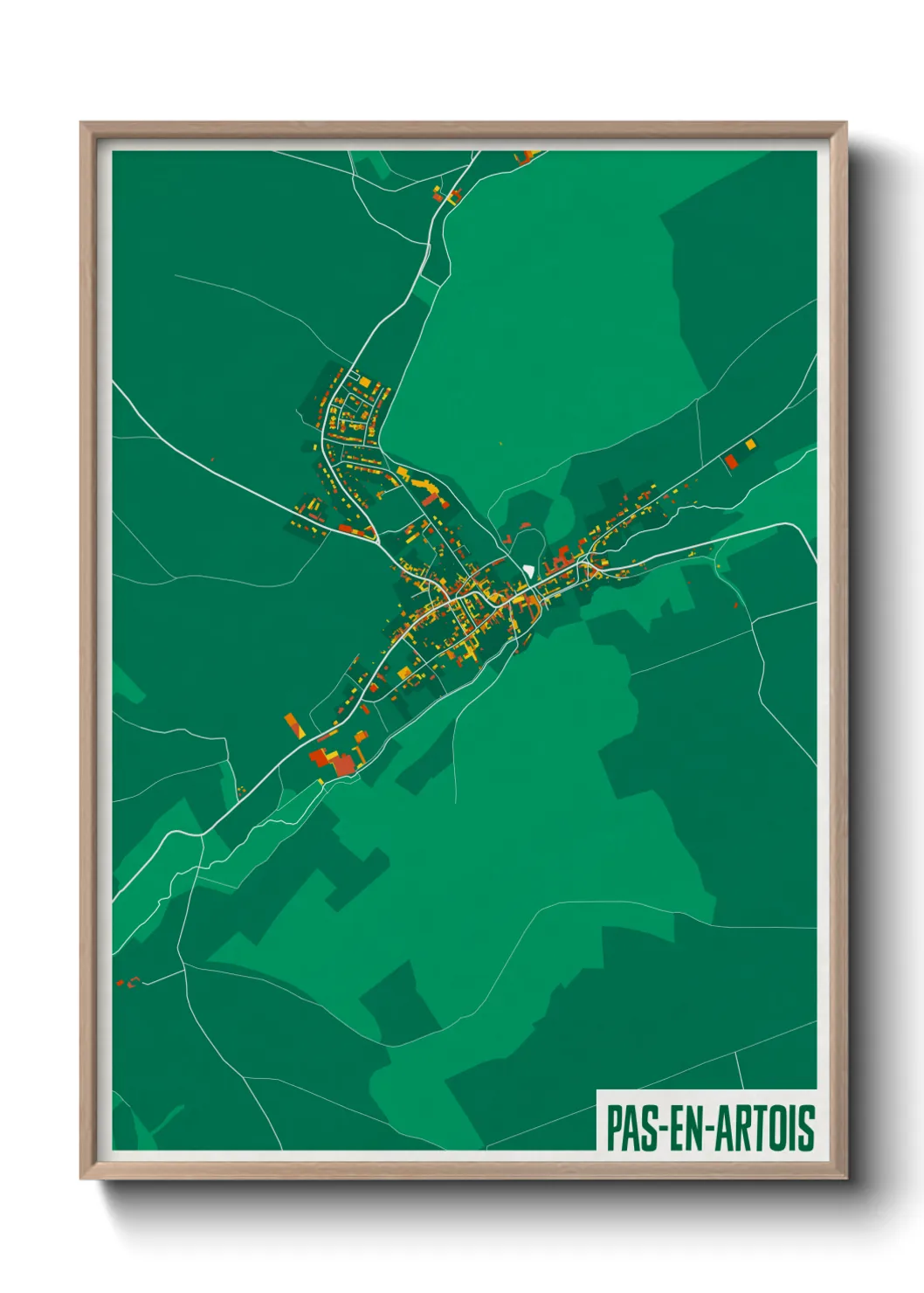 Une affiche de carte sur Pas-en-Artois