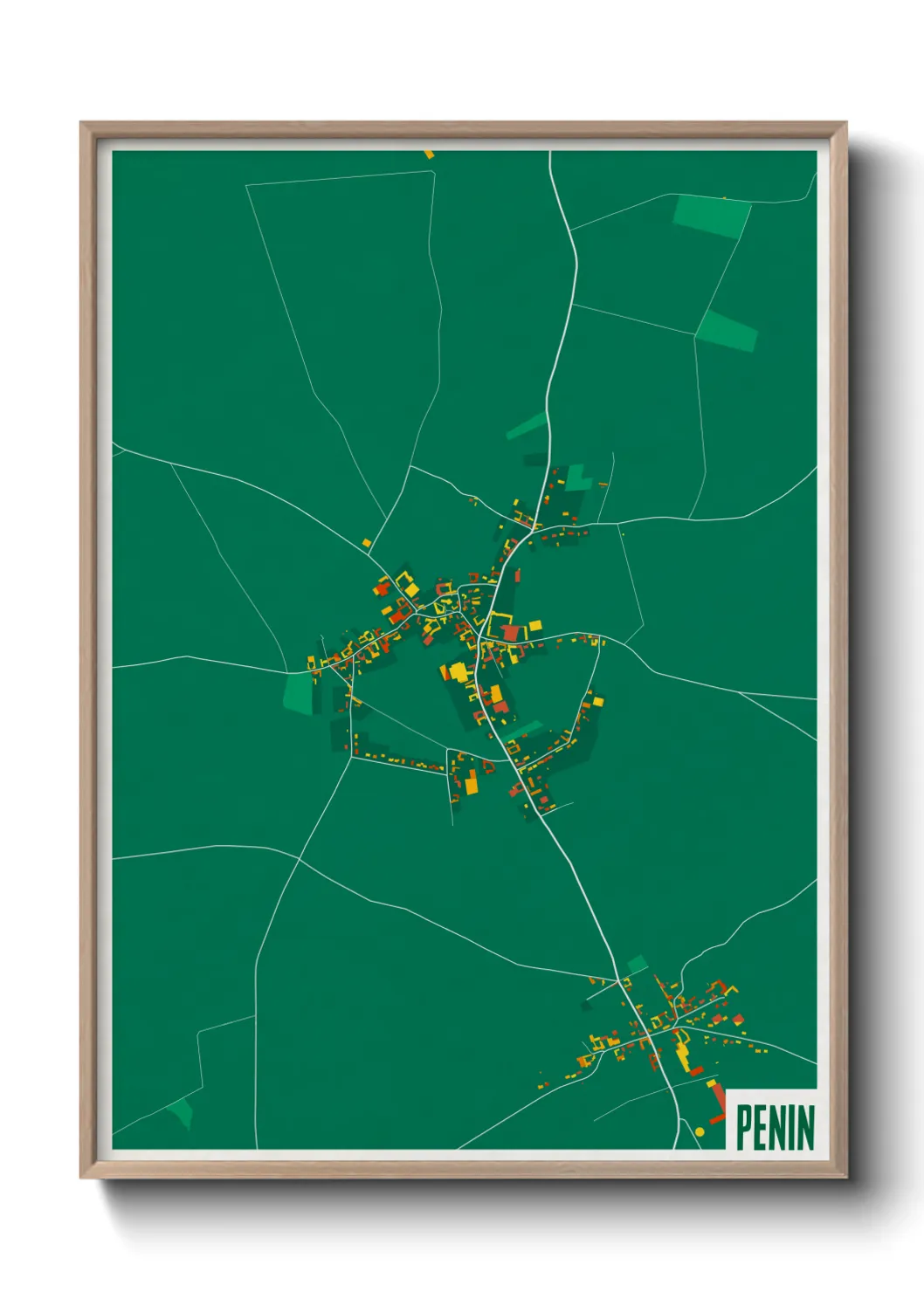 Une affiche de carte sur Penin