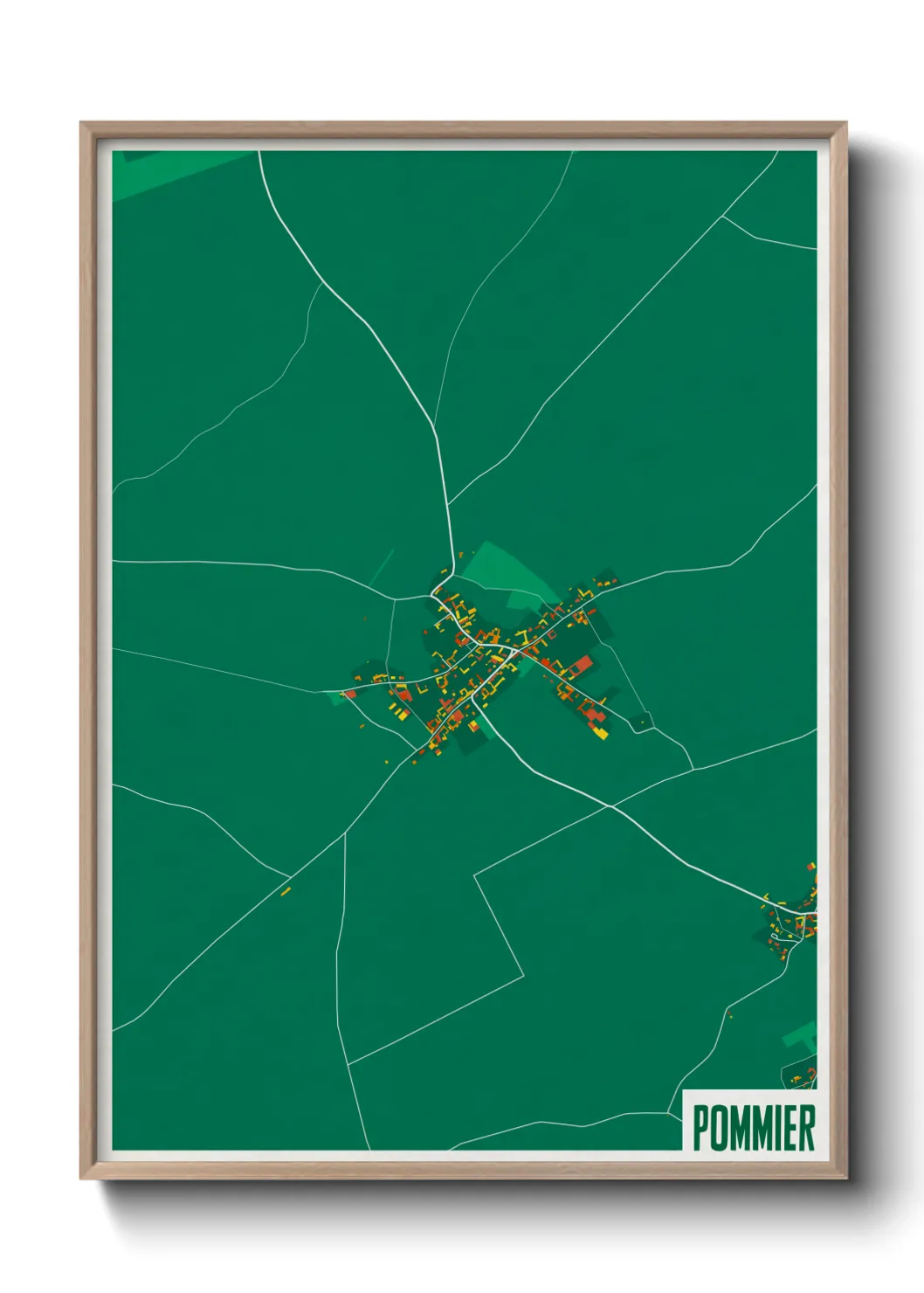 Une affiche de carte sur Pommier