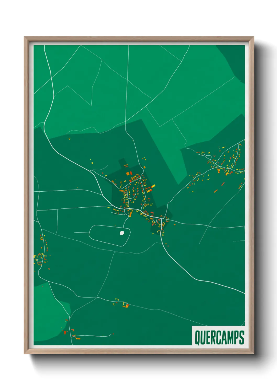 Une affiche de carte sur Quercamps