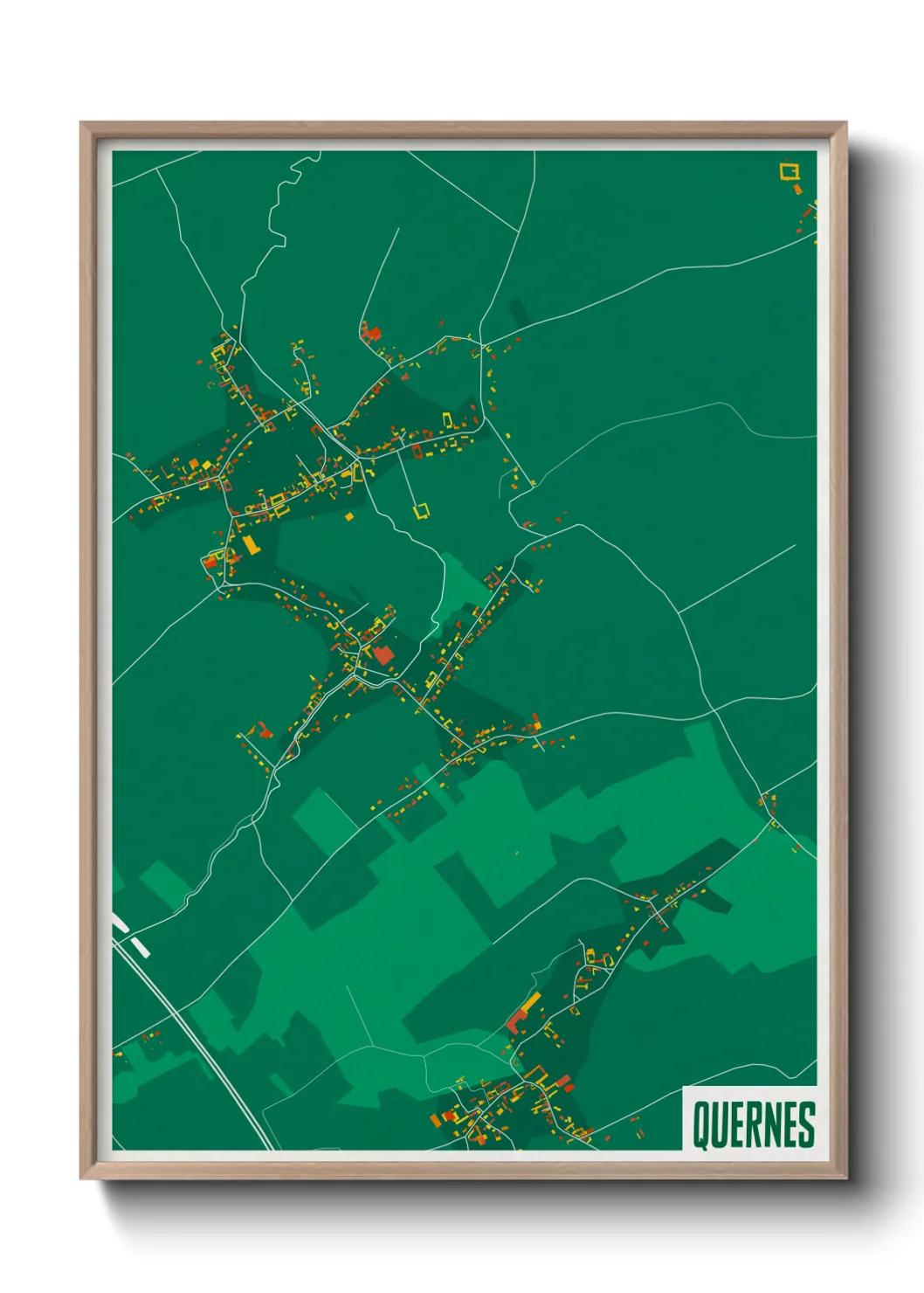 Une affiche de carte sur Quernes