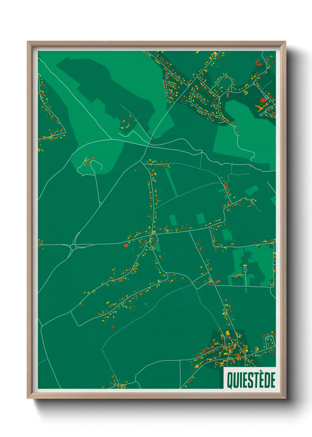 Une affiche de carte sur Quiestède