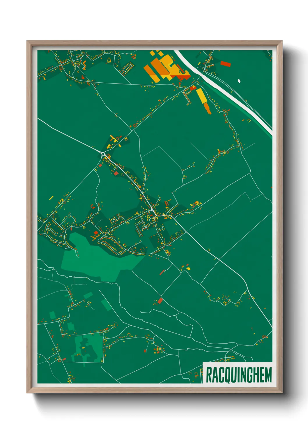 Une affiche de carte sur Racquinghem