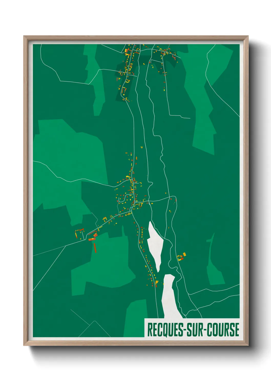 Une affiche de carte sur Recques-sur-Course