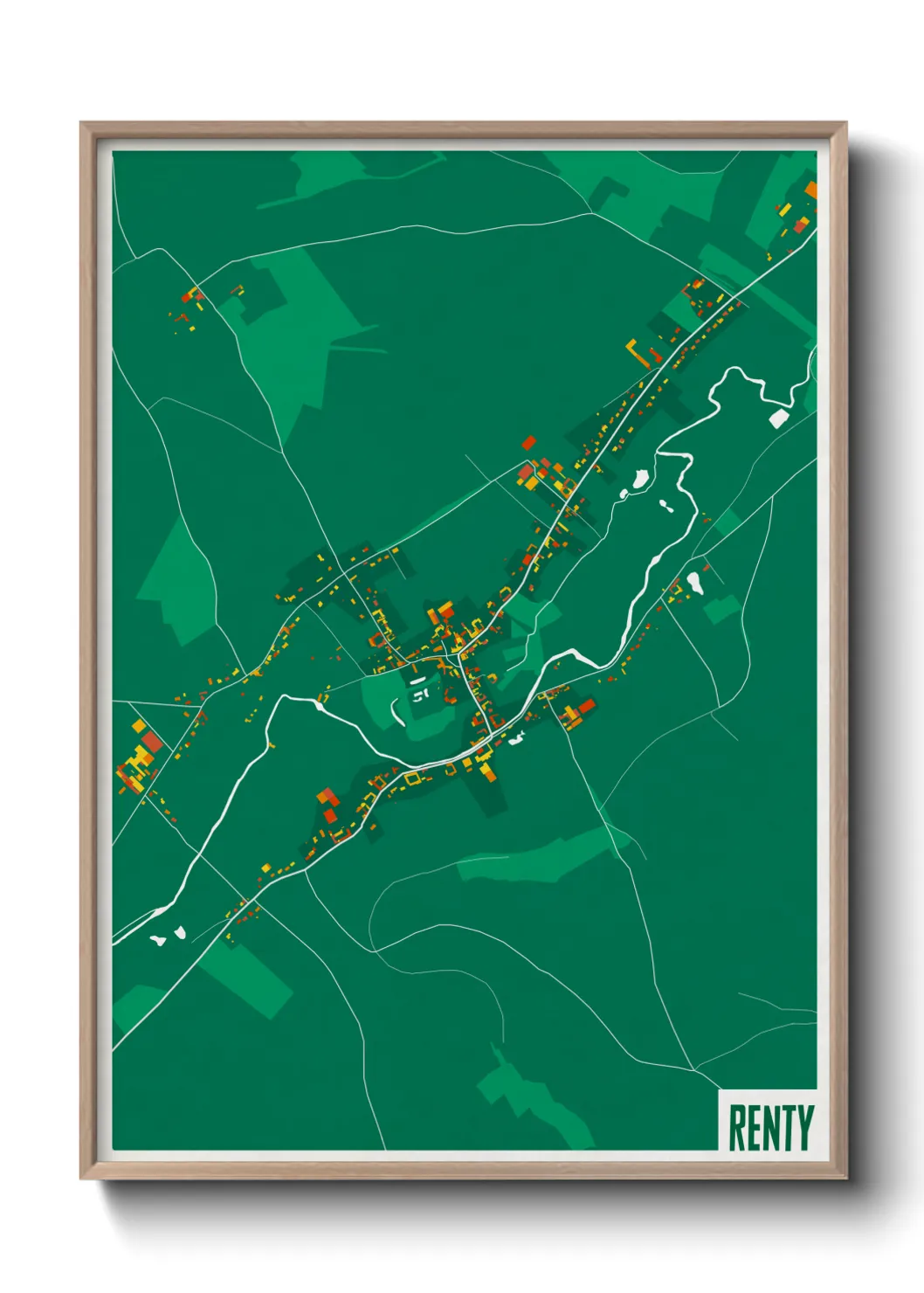 Une affiche de carte sur Renty