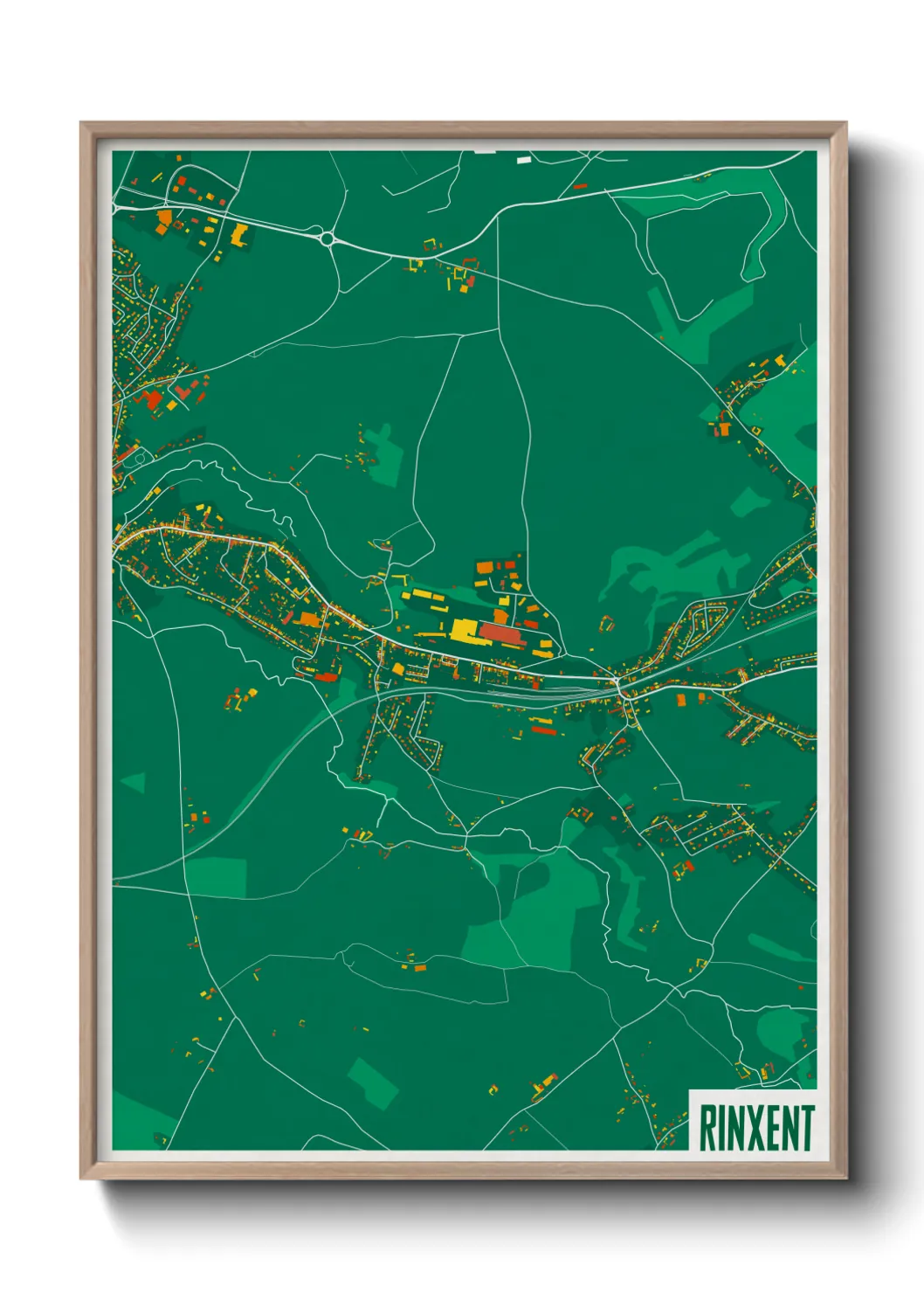 Une affiche de carte sur Rinxent