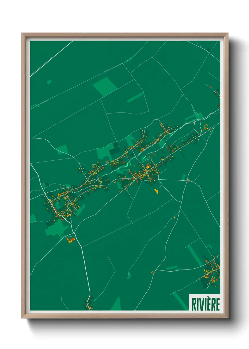 Une affiche de carte sur Rivière