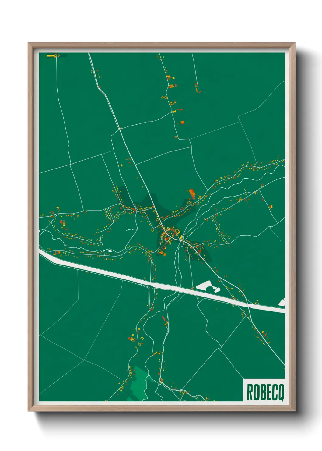 Une affiche de carte sur Robecq