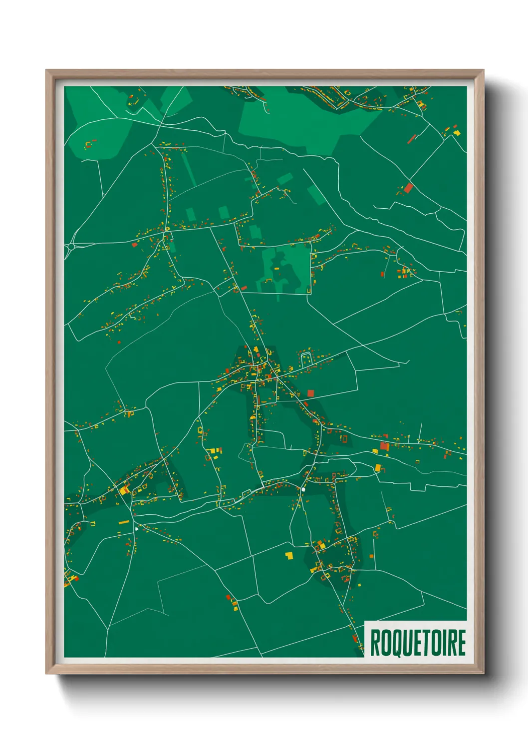 Une affiche de carte sur Roquetoire